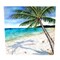 Capiz Palm Tree Scene Sign Wall Coastal Plaque Sign Wall Hanging Decor Decoration For The Beach 11 x 0.75 x 11 Inches.